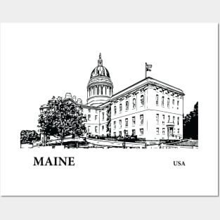 Maine State USA Posters and Art